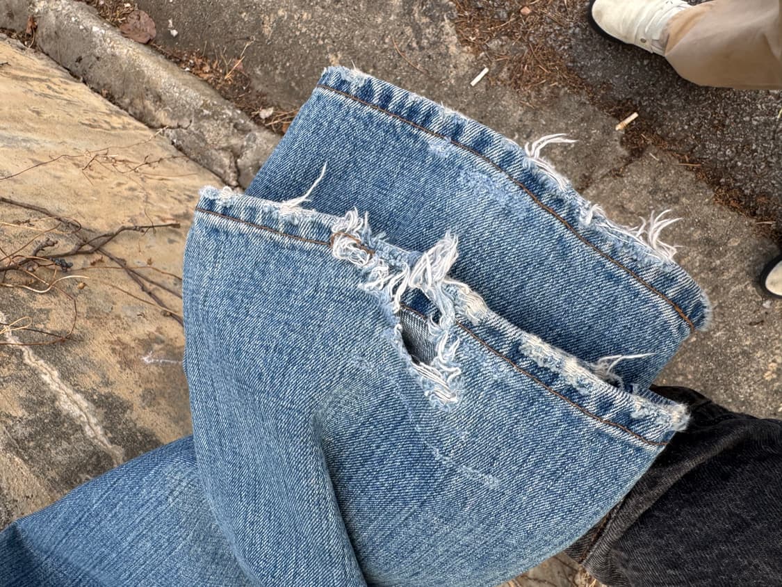 00s 리바이스 빈티지 569 루즈 스트레이트핏 워싱 데님 팬츠 상품이미지6