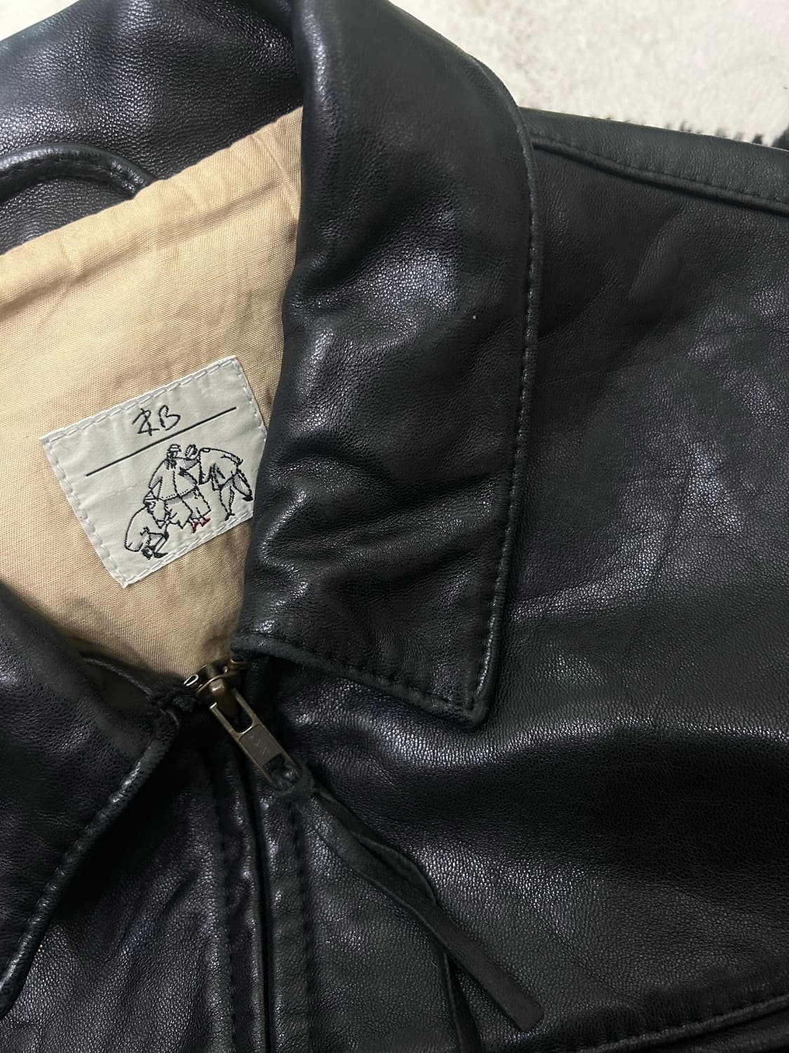 [실측M]빈티지 Made in 벨기에 소가죽 자켓/블랙 상품이미지5