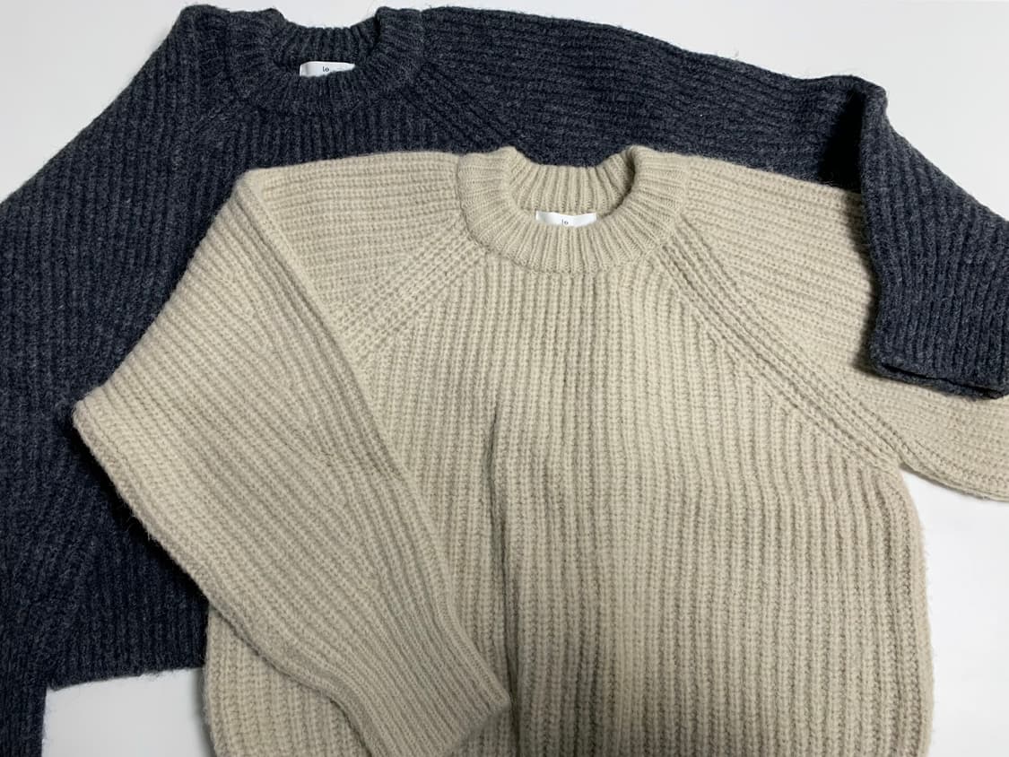 le 르 라글랑 니트(오트밀/차콜) 상품이미지5