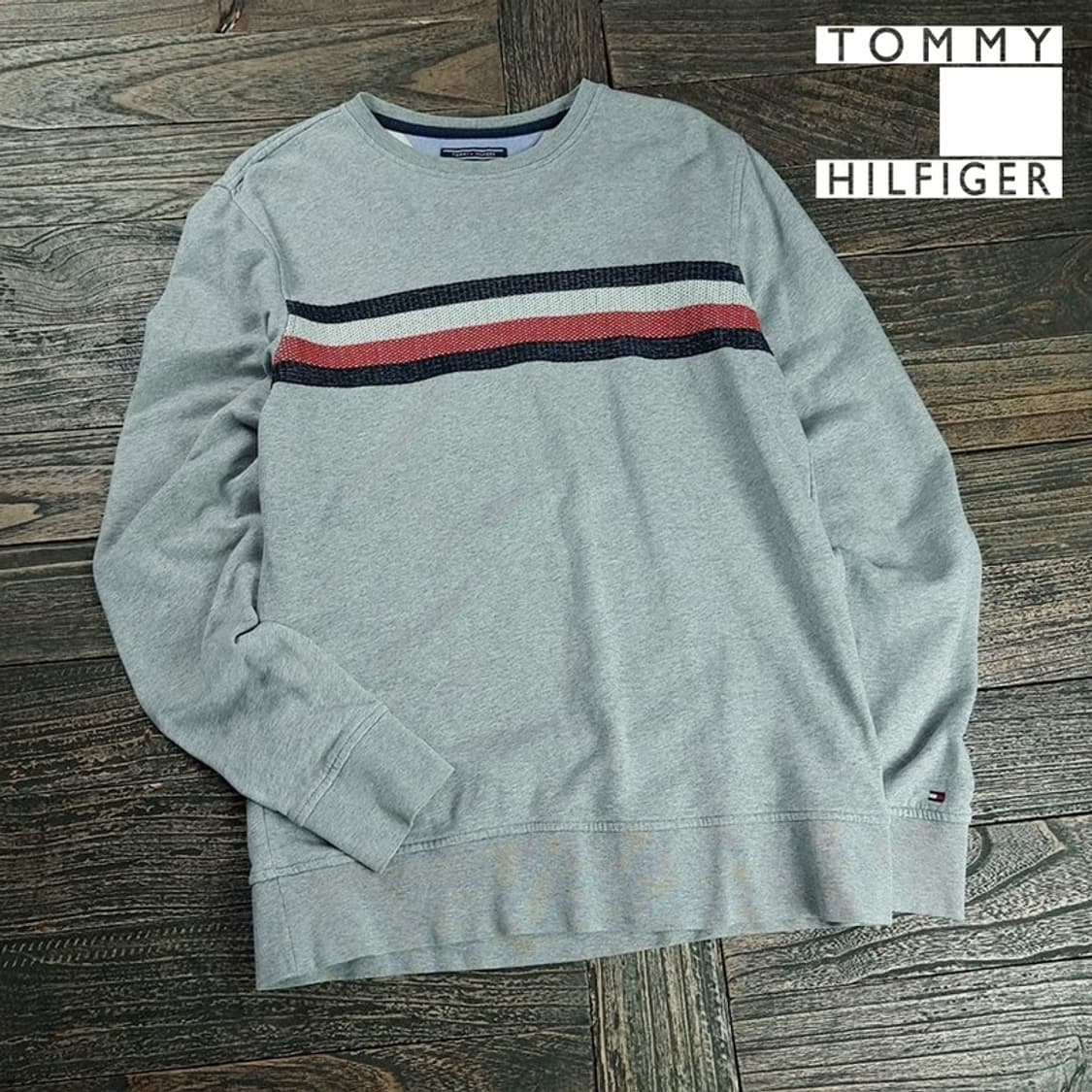 [타미힐피거] 빈티지 빅로고 맨투맨 그레이 M19262 상품이미지1