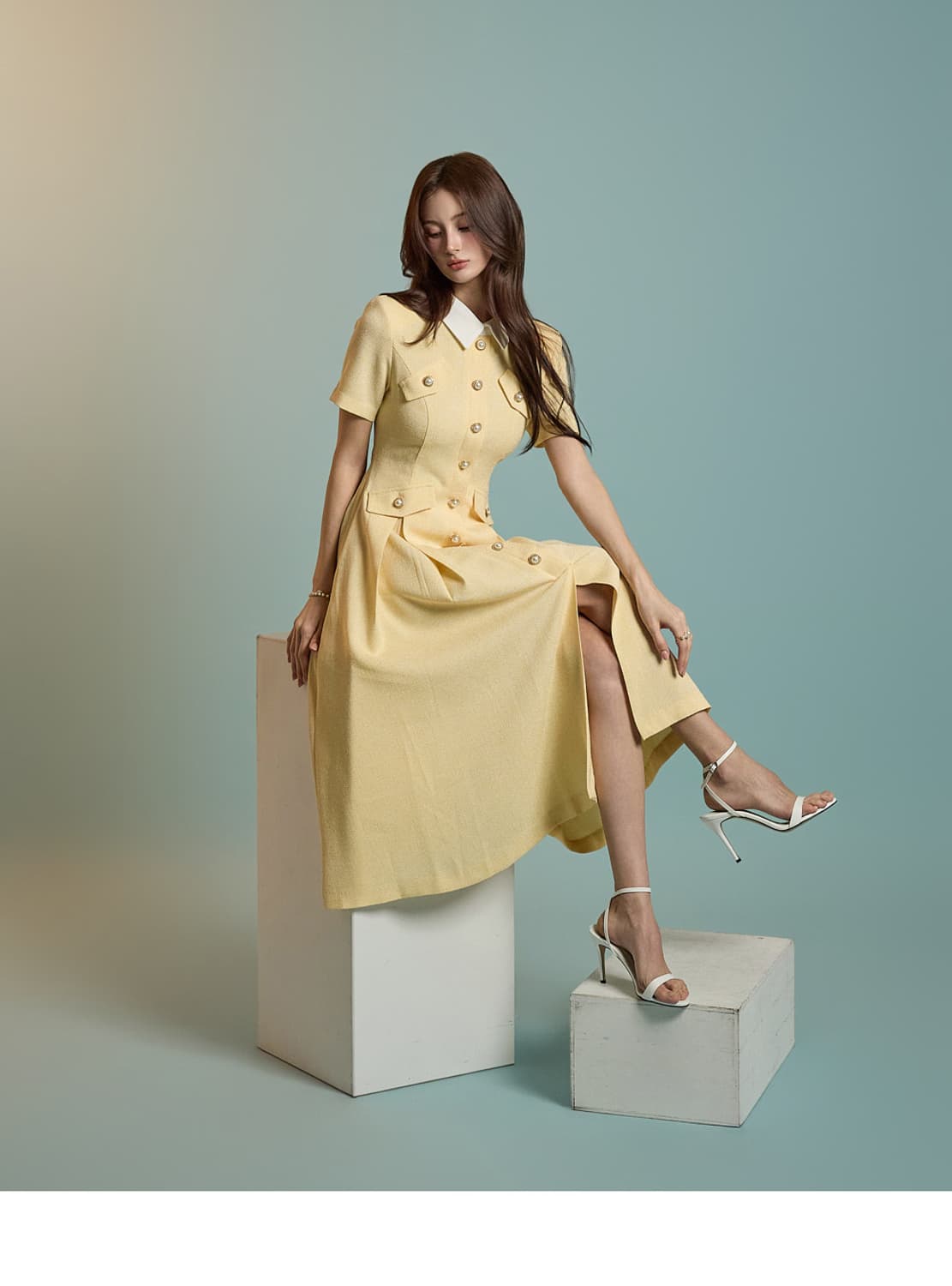 [백화점 정품] 딘트 트위드 카라 원피스 15만 8천원 상품이미지1