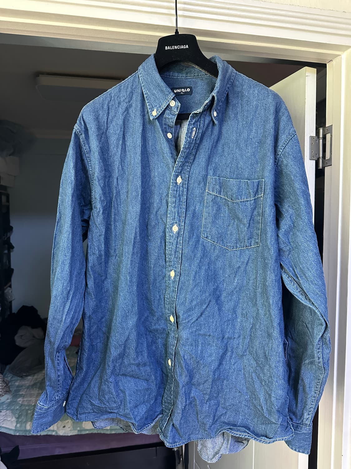 [XL] 구형 유니클로 진청 데님 셔츠 상품이미지1