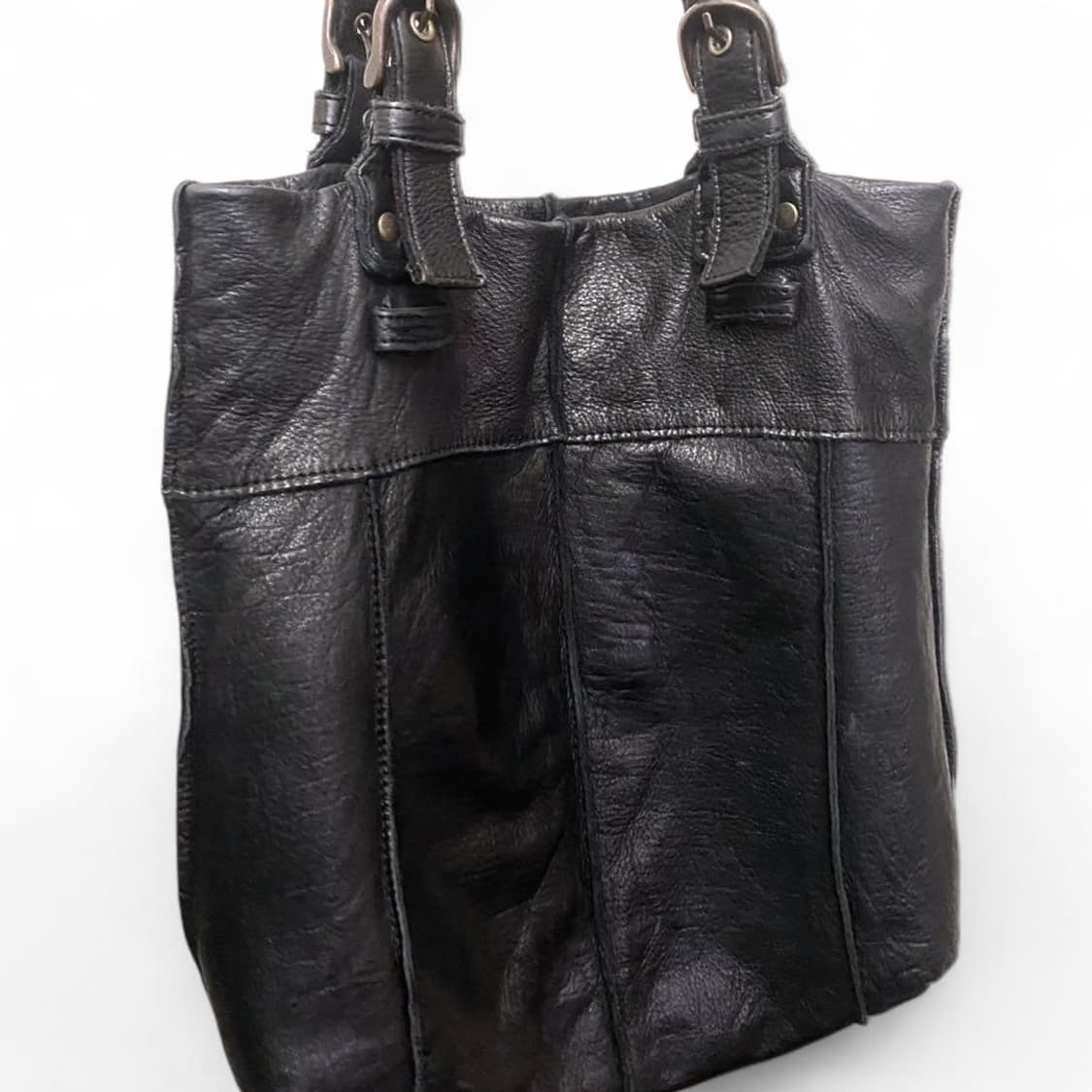 벨티드 숄더 소가죽 토트백 y2k 릭 또는 요지 상품이미지3