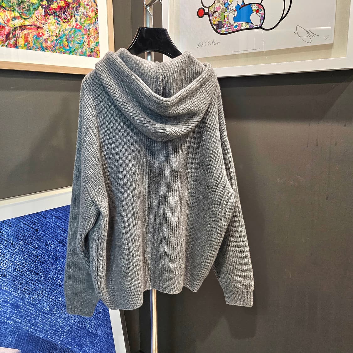 셀린느 립드 울 후드 스웨터 미디움 그레이 후드티 상품이미지4