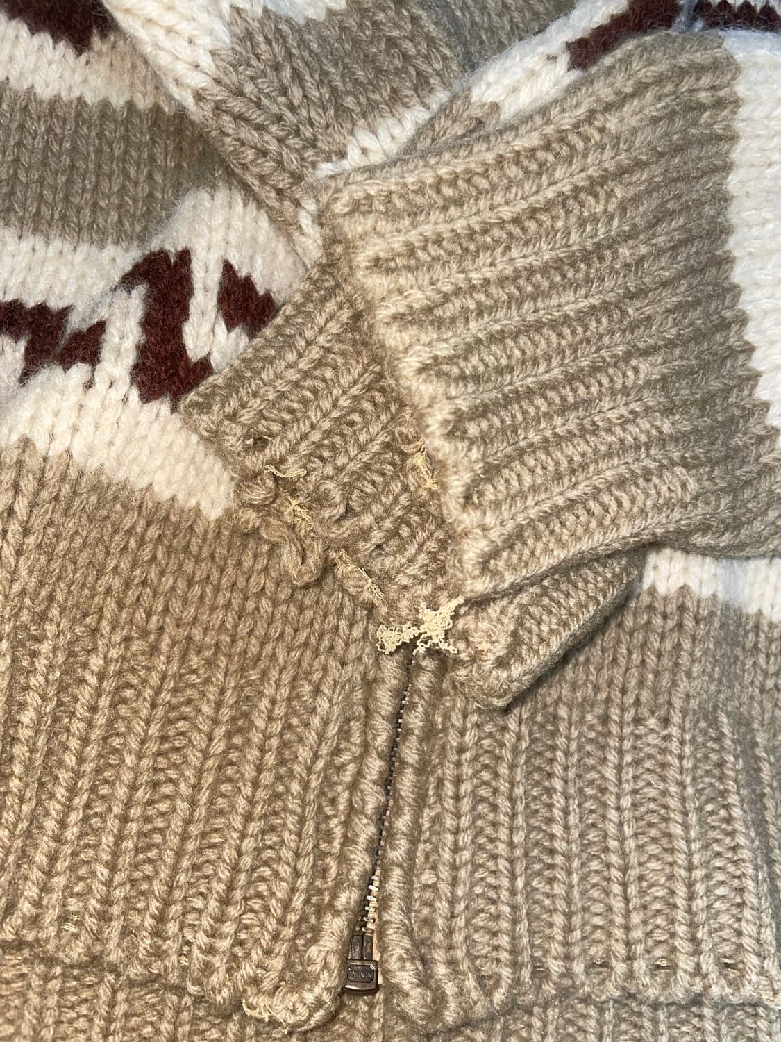 빈티지 코위찬 후드 니트 집업 상품이미지3