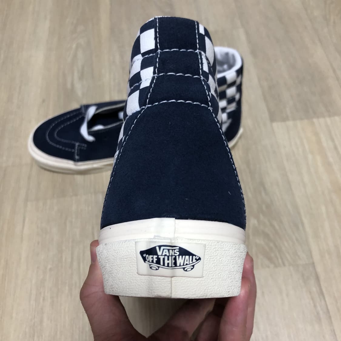 (265) 새상품 반스 VANS 스케이트 하이 드레스 블루 체커보드 상품이미지2