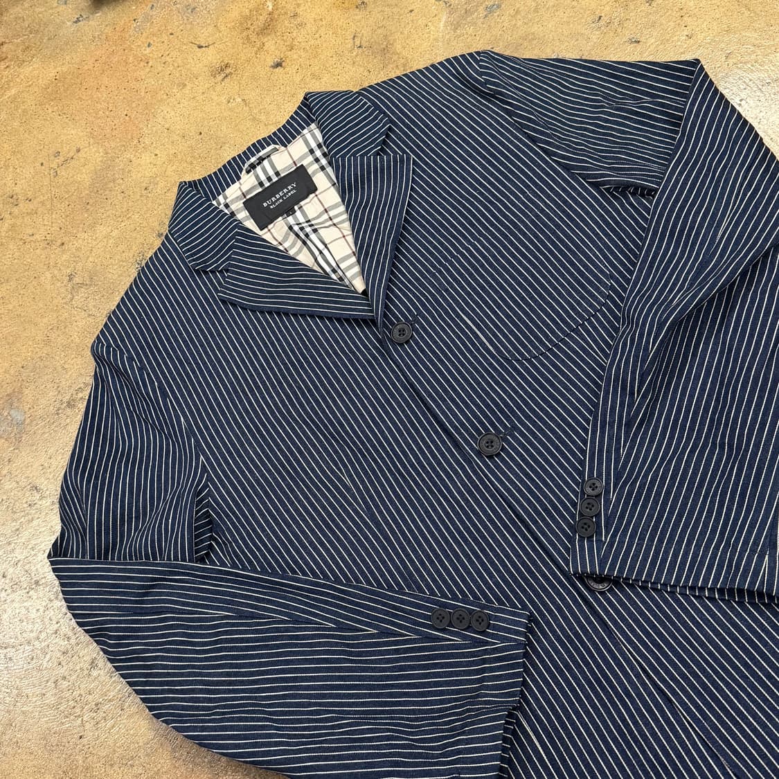 [정품/L] 버버리 블랙 라벨 스트라이프 자켓 b14 상품이미지1