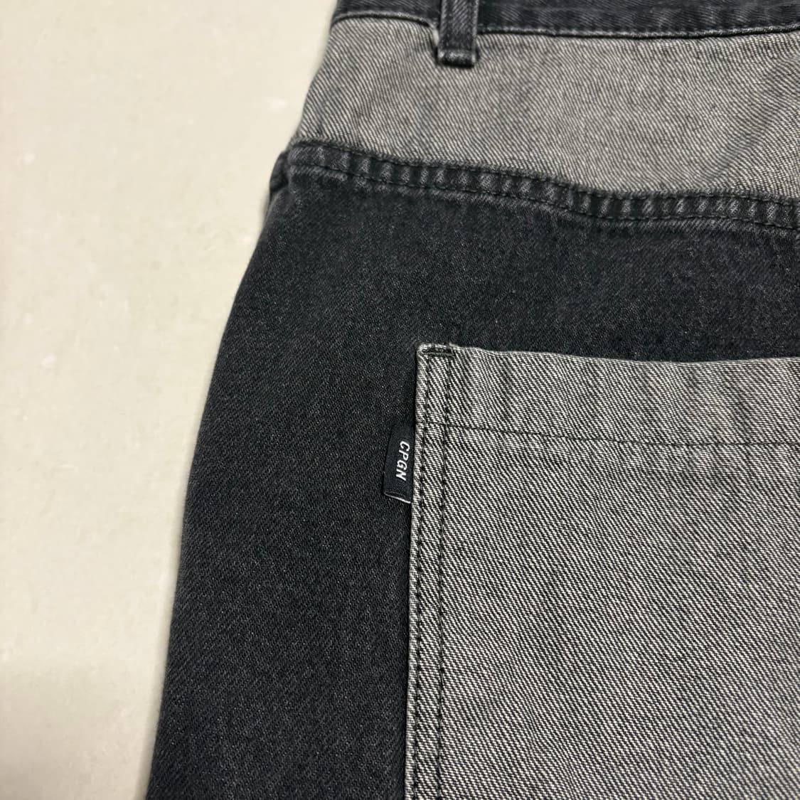 정품 꼼파뇨 스타 와이드 흑청 데님팬츠 블랙 청바지 30인치 상품이미지7