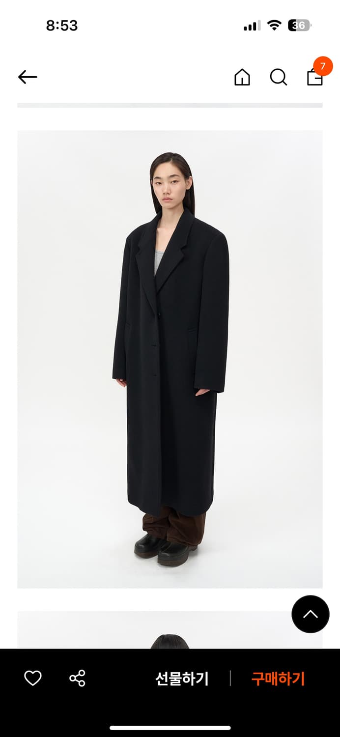 인사일런스우먼 클래식 맥시 코트 블랙 상품이미지2