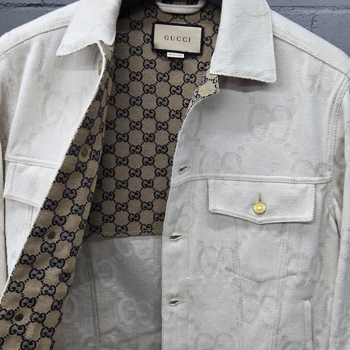 구찌 GG 맥시 자카드 데님 자켓 44 상품이미지5