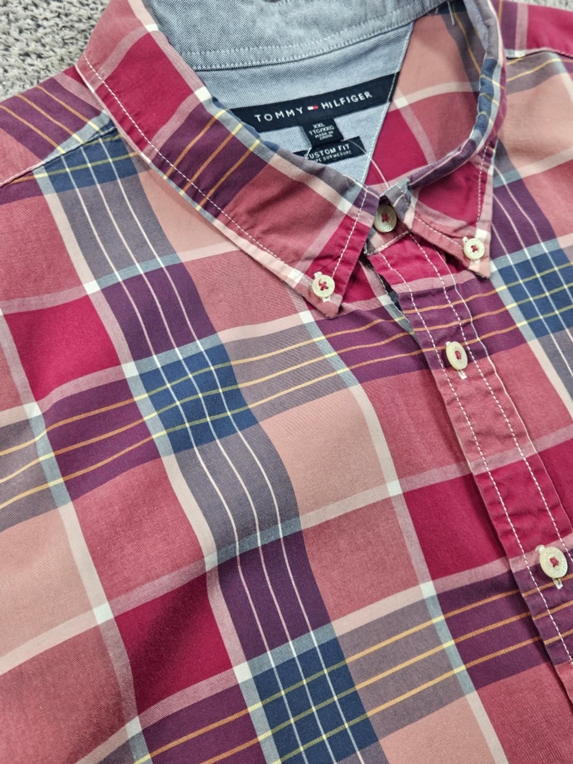 타미힐피거 체크 하프 반팔 셔츠 크롭커스텀 ( 2XL ) / 11912 상품이미지6