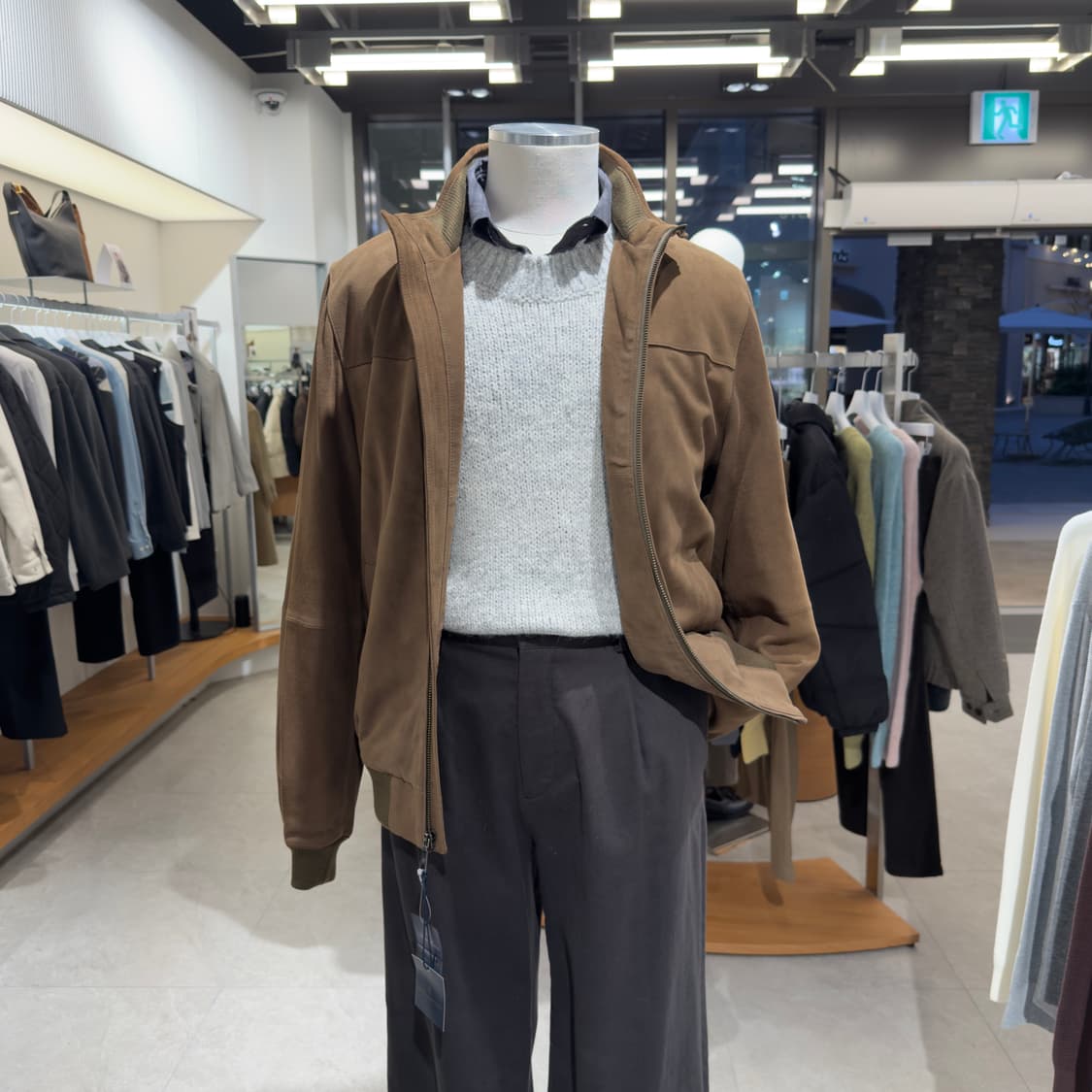 [새상품] 브룩스브라더스 염소가죽 스웨이드 집업 블루종 상품이미지2