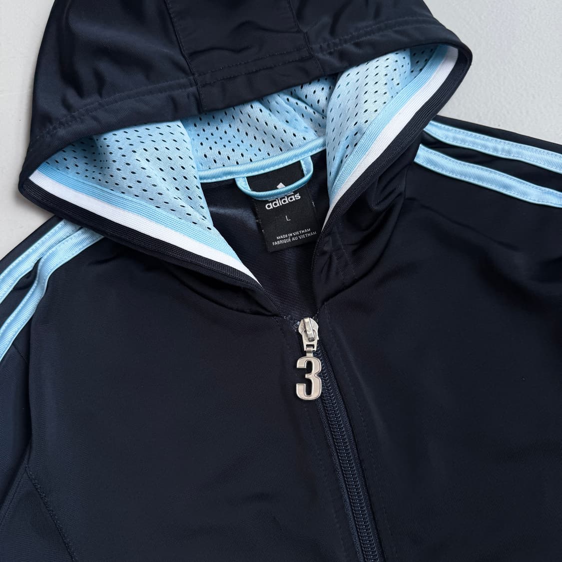 아디다스 하늘색 삼선 후드 져지 원피스 상품이미지4