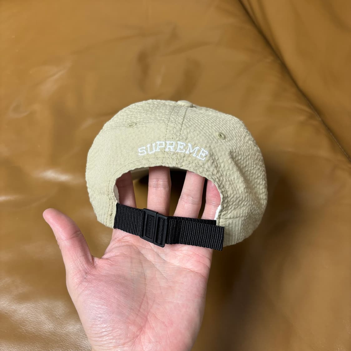 슈프림 S로고 6패널 볼캡 모자 시어서커 탄 상품이미지7