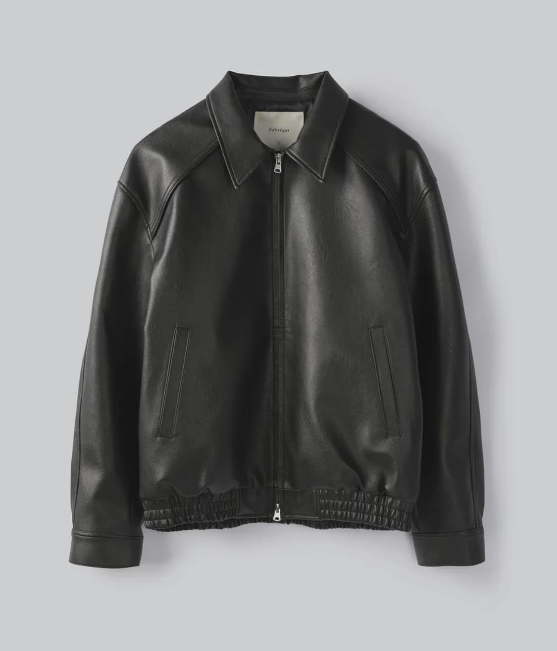 비콘 파이핑 레더 자켓 (블랙)  상품이미지1