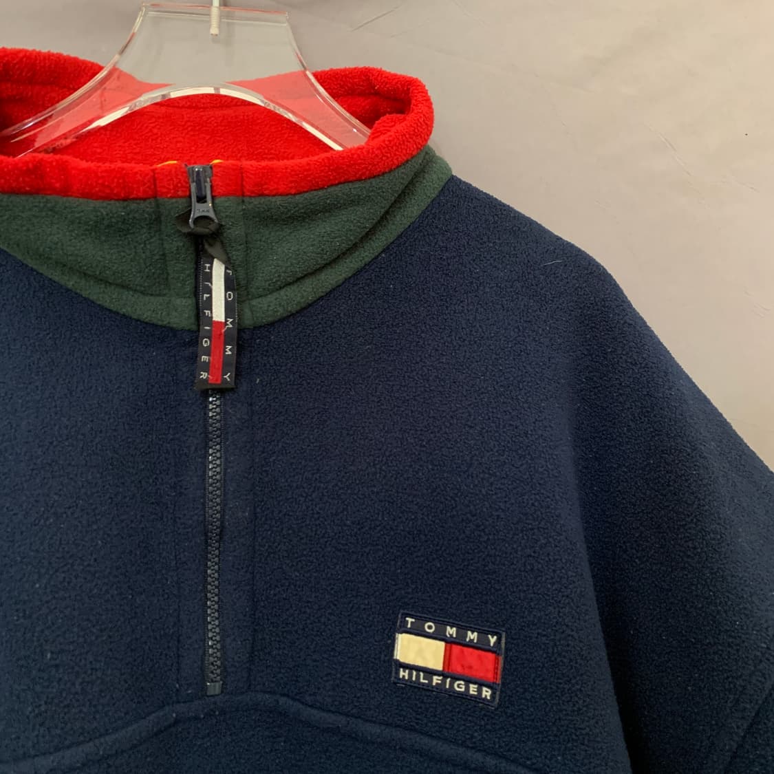 XL 타미힐피거 90s 빈티지 올드스쿨 반집업 아노락 후리스 자켓 상품이미지4