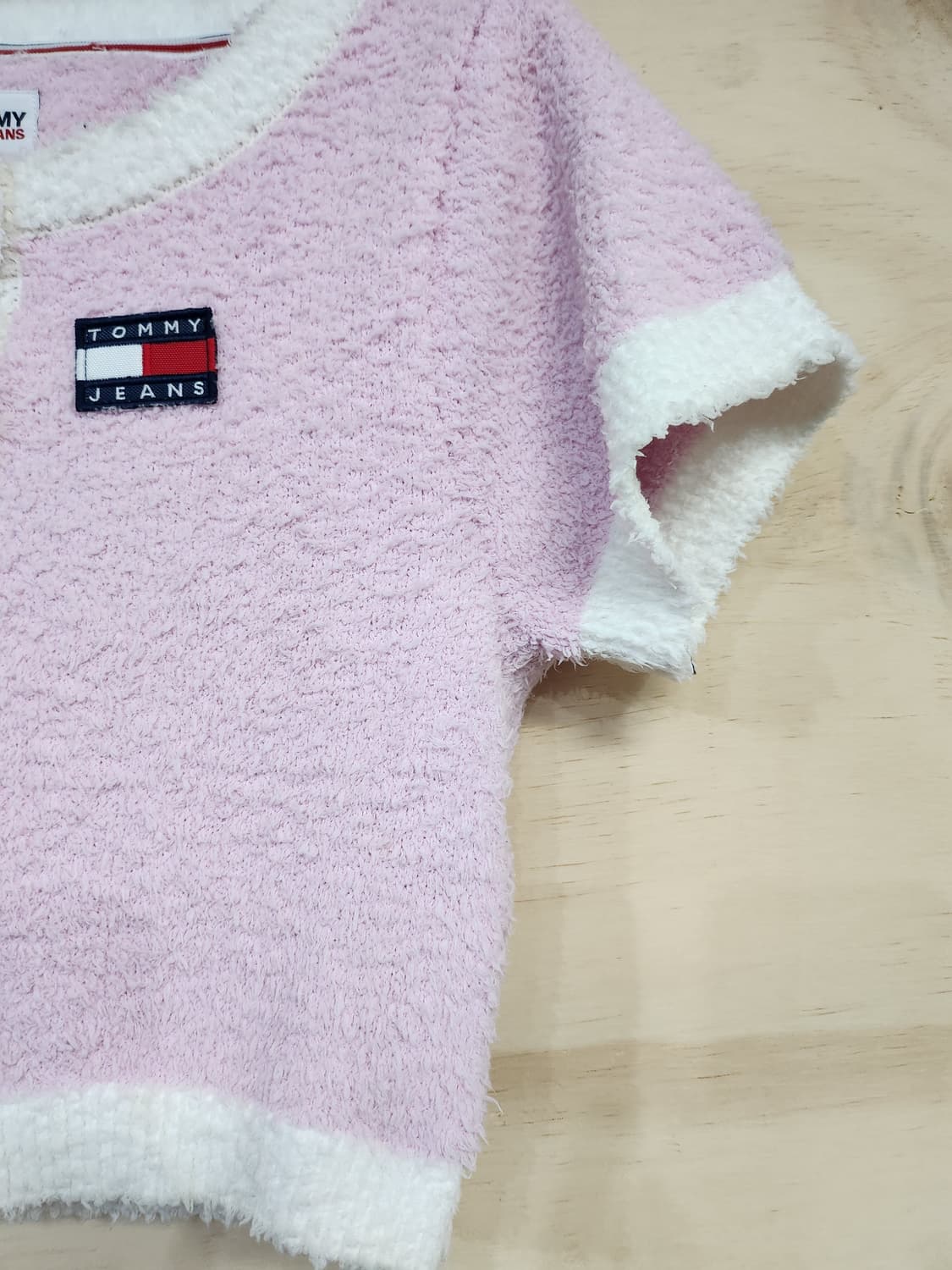 1164) 타미힐피거 진스 크롭 헤어리 가디건 상품이미지3