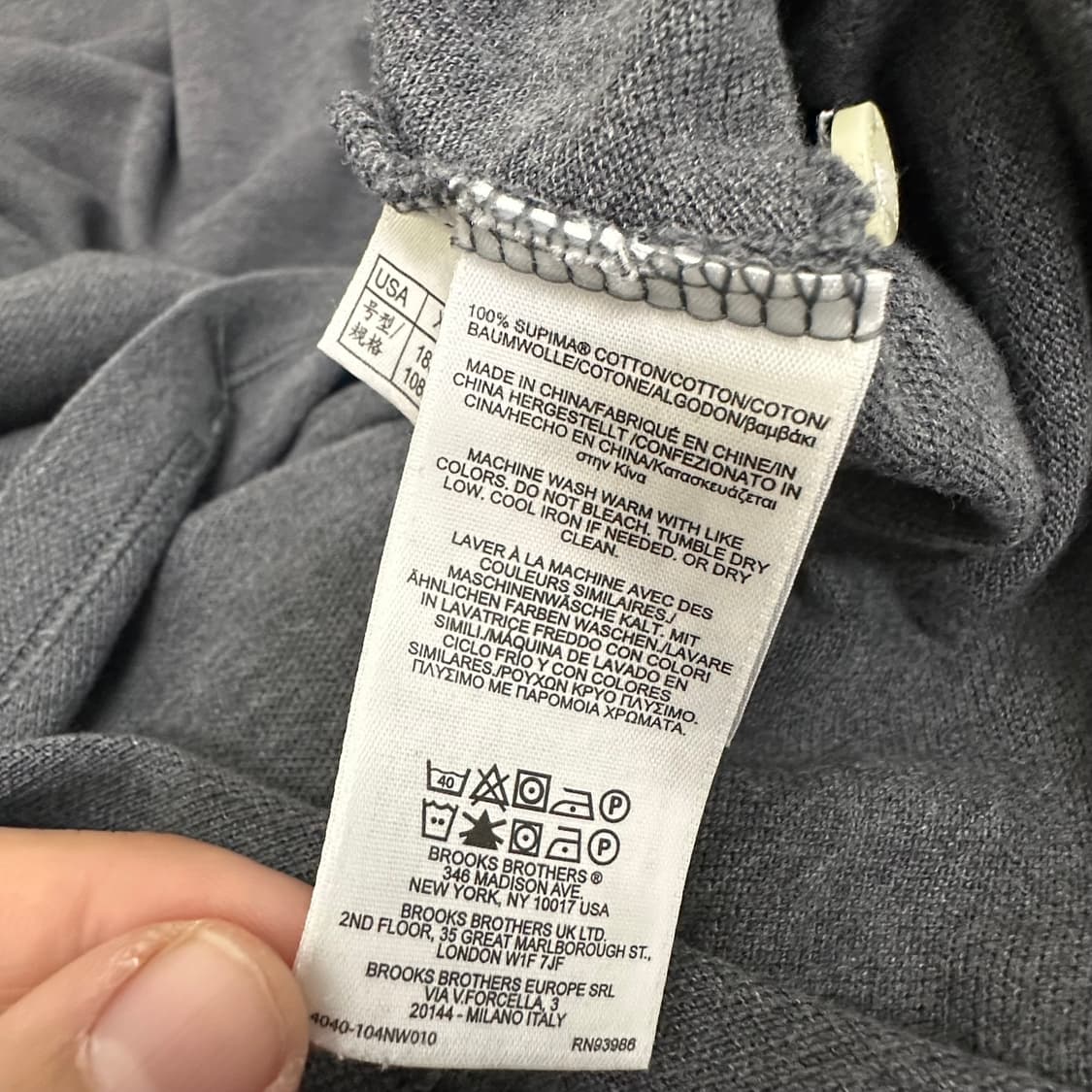 브룩스브라더스 카라티 반팔티셔츠 차콜 XL 상품이미지8