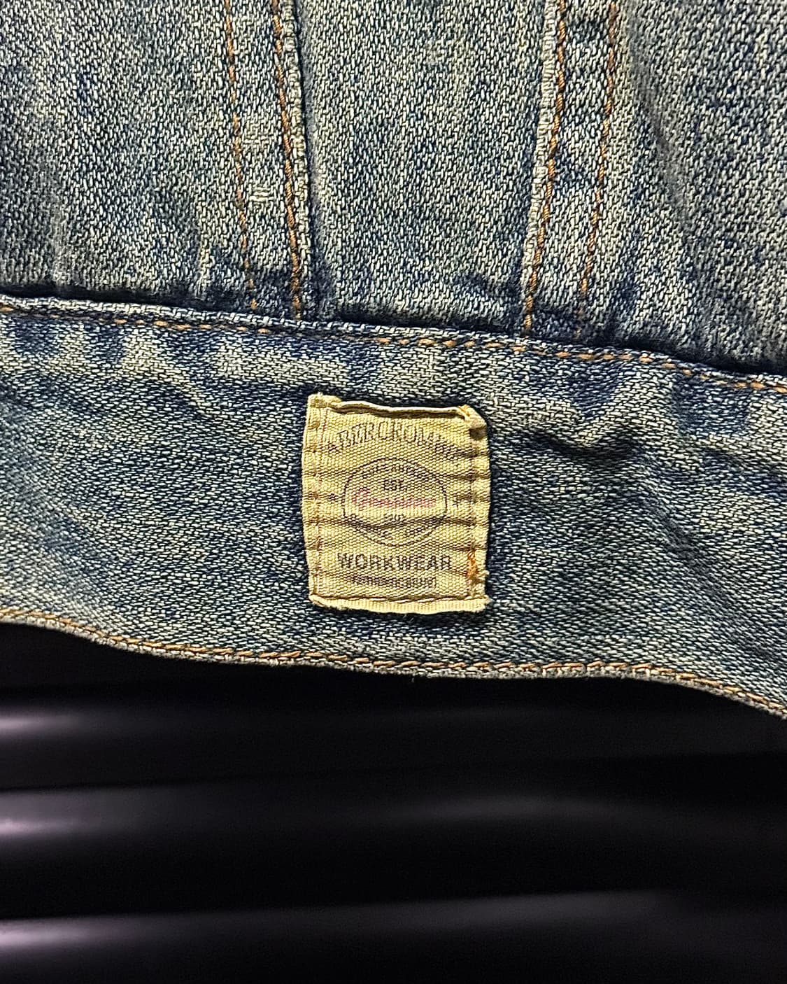 아베크롬비 워크 웨어 쉐르파 양털 워싱 데님 트러커 청자켓 L 웨스턴 상품이미지4