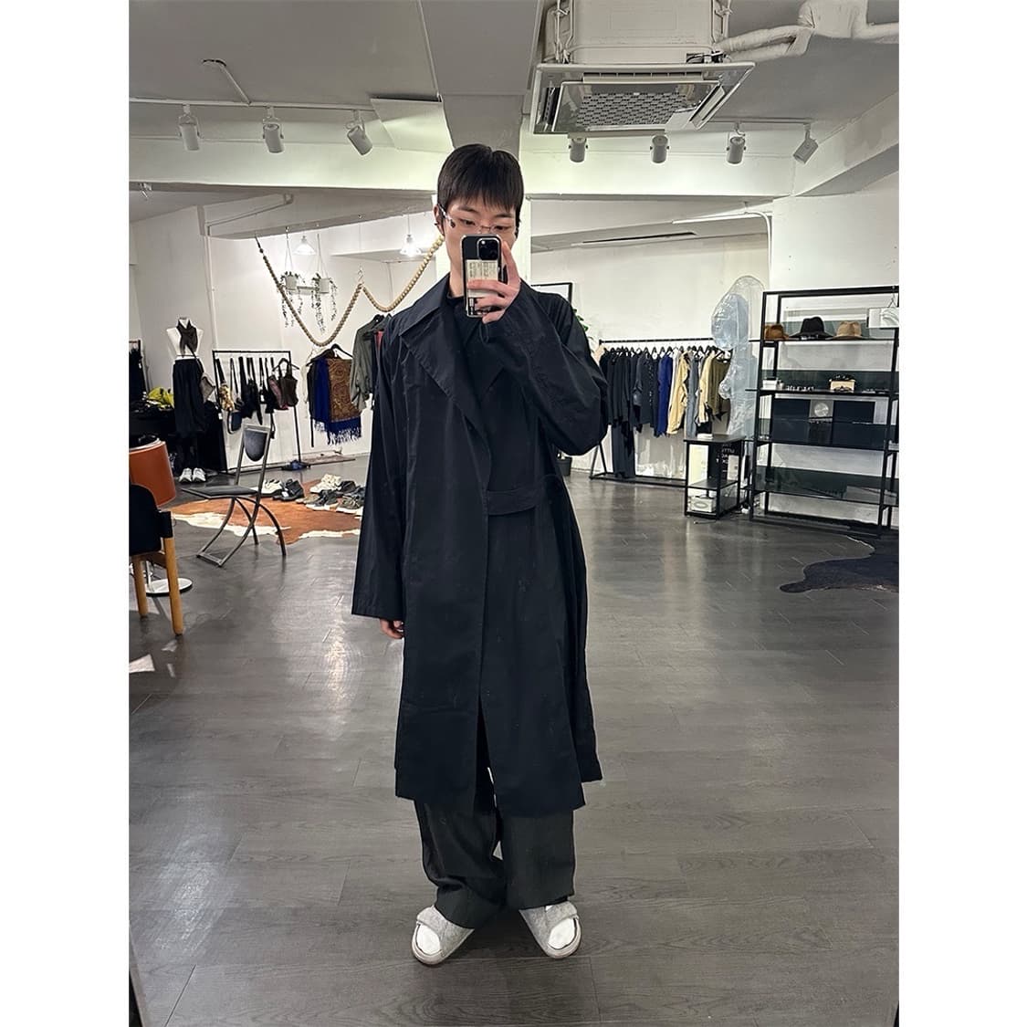 요지야마모토 비대칭 트렌치코트 상품이미지5