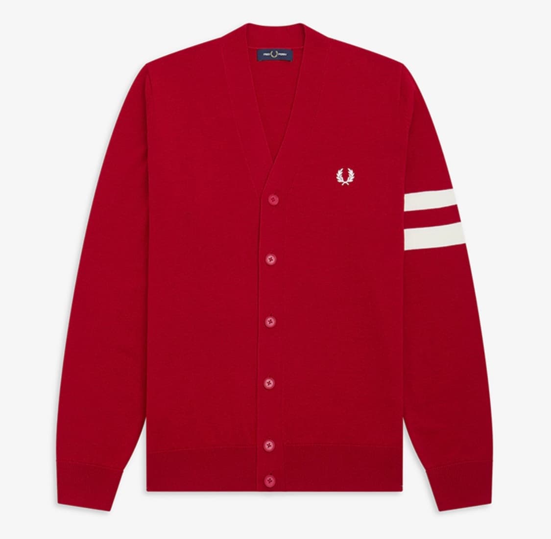 프레디페리 fred perry 팁드 슬리브 가디건 레드 상품이미지8