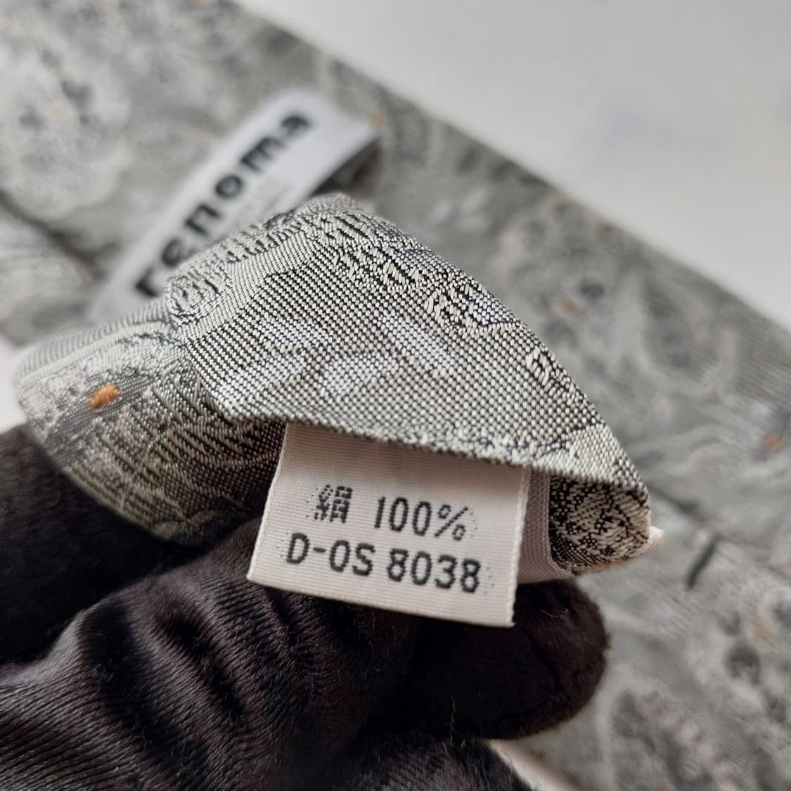 레노마 그레이 페이즐리 자카드 넥타이 8.8cm A+등급 K2443 상품이미지10