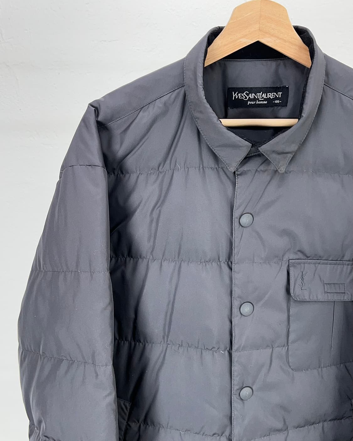 이브 생로랑 뿌르 옴므 차콜 그레이 패디드 셔츠 다운 자켓 상품이미지2