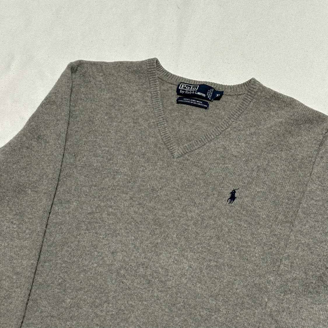 XL 폴로랄프로렌 램스울 그레이 브이넥 니트 상품이미지1