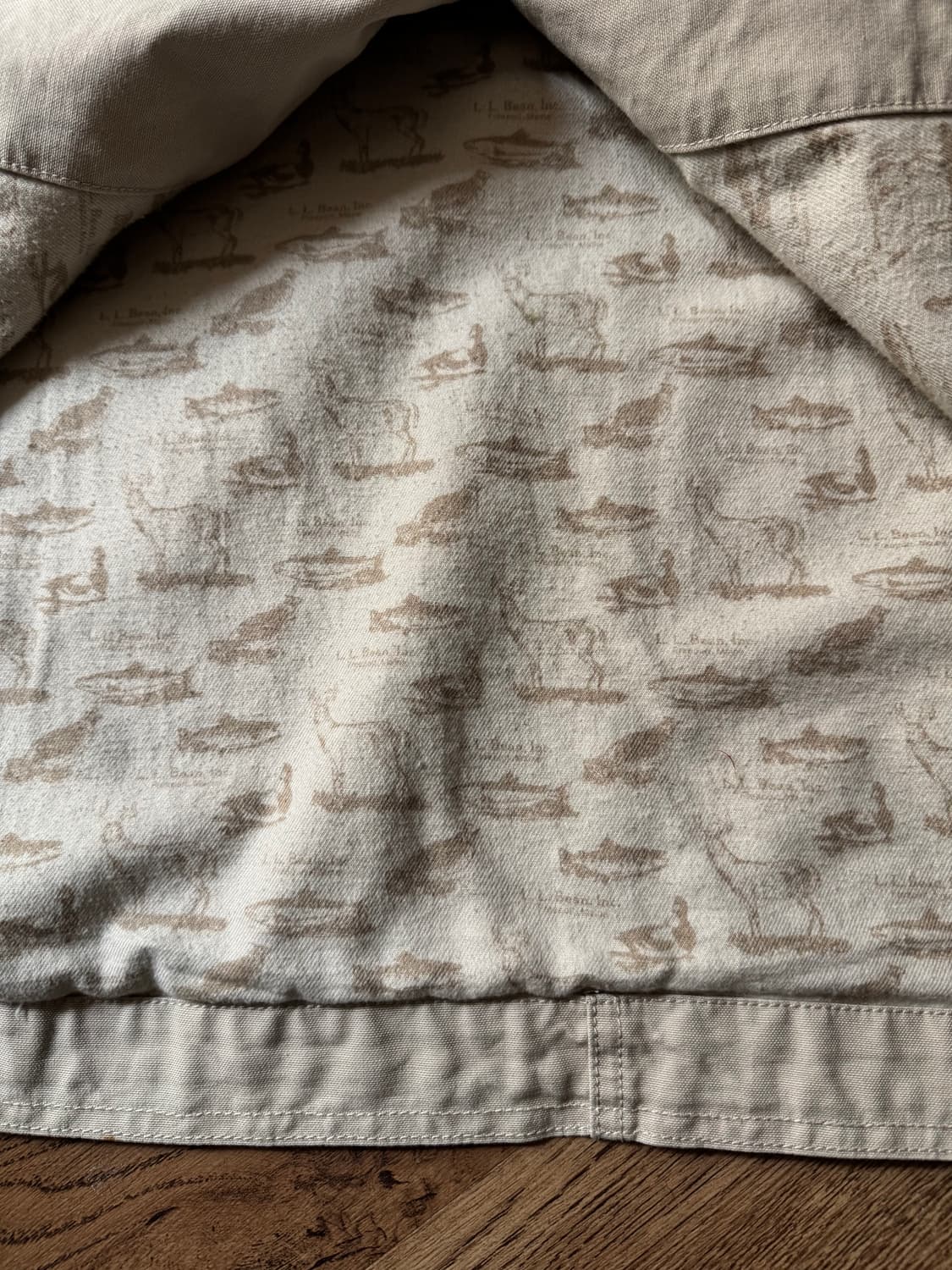 [XL]엘엘빈 USA 패턴 라이닝 아이보리 헌팅 자켓 상품이미지6