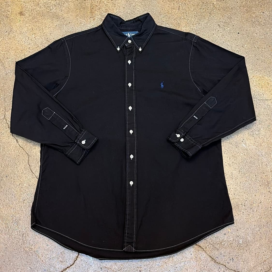 새상품급 00s 미국 빈티지 폴로랄프로렌 긴팔 검정 블랙셔츠 상품이미지1