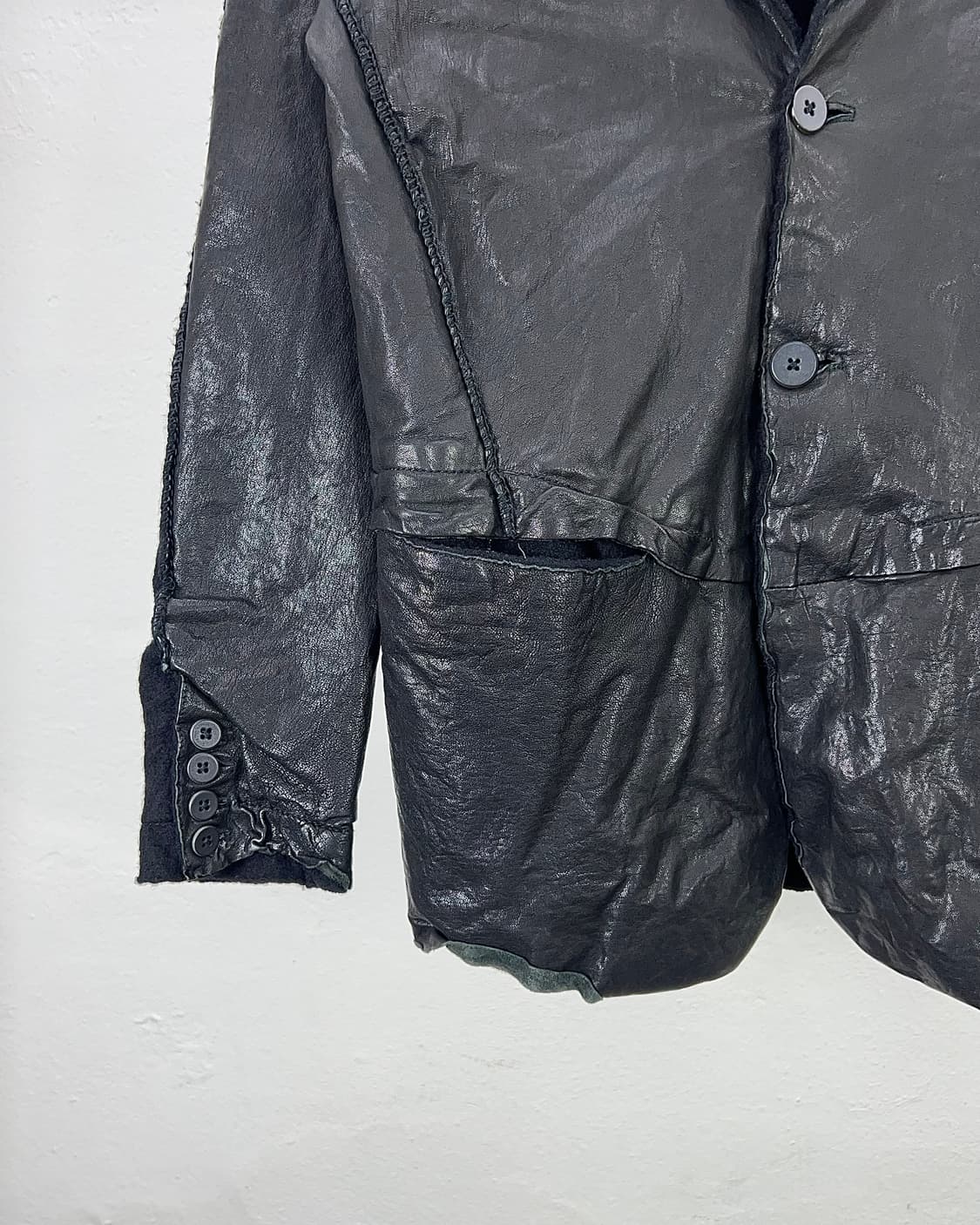 트랜짓 코디드 투 페이스 램스킨 레더 블레이저 자켓 상품이미지4