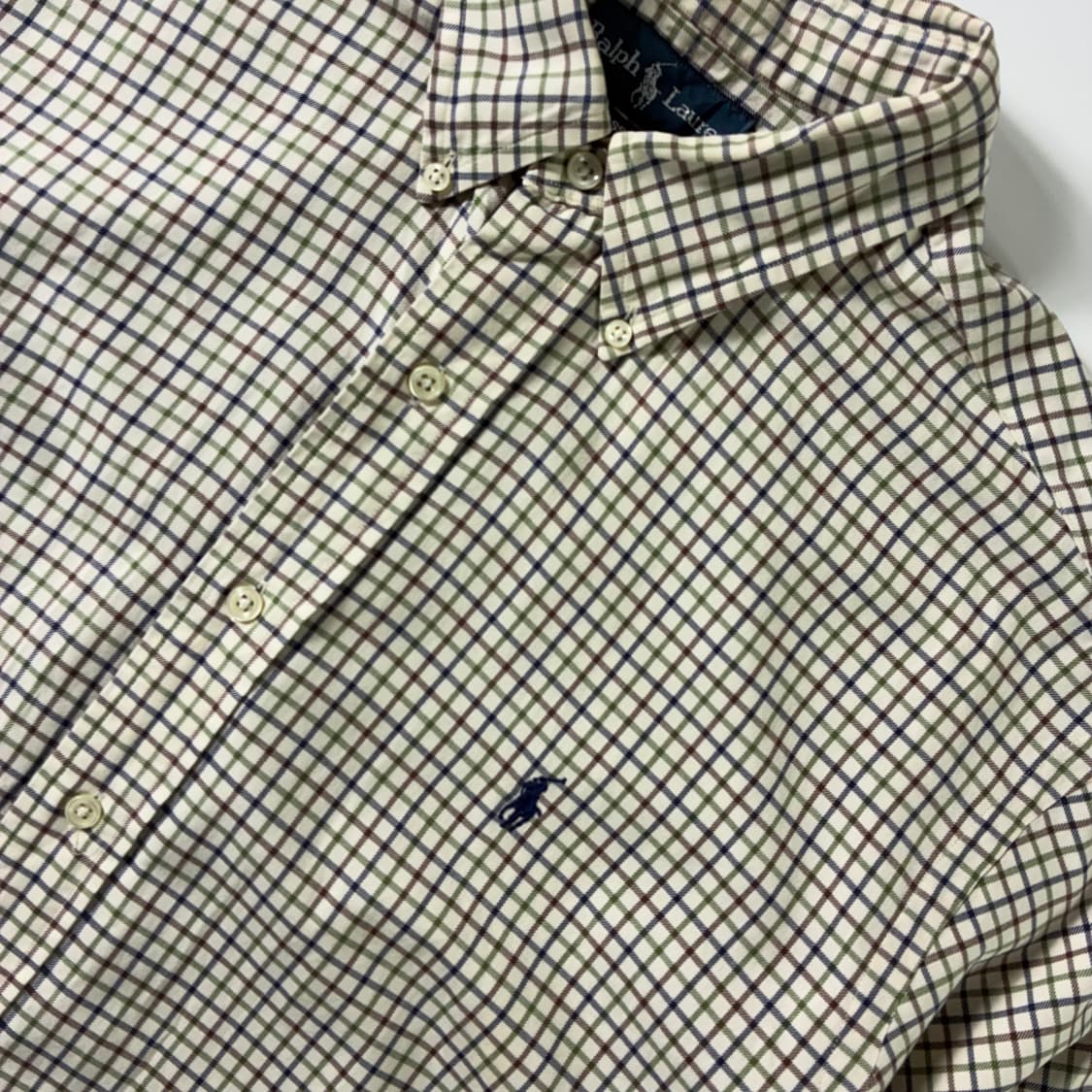 Polo  폴로 랄프로렌 자수 코튼 베이지 체크 셔츠  상품이미지3