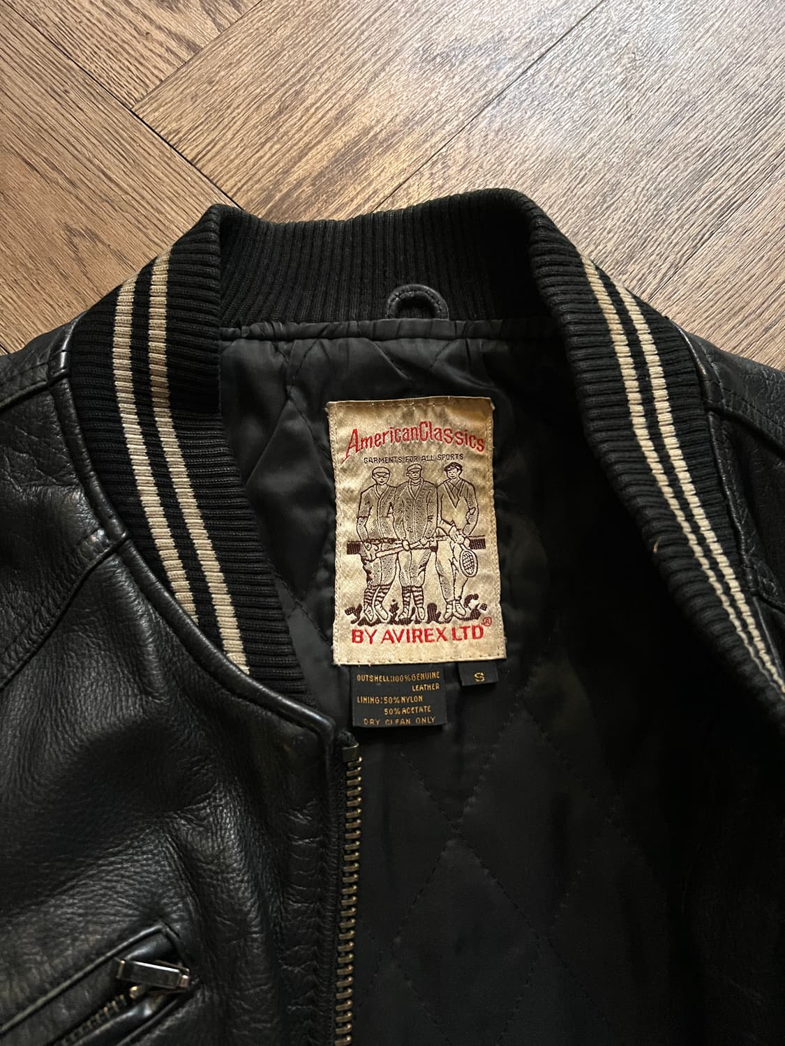 [S]AVIREX 아비렉스 TRACK FIELD 레더 바시티 자켓 상품이미지3