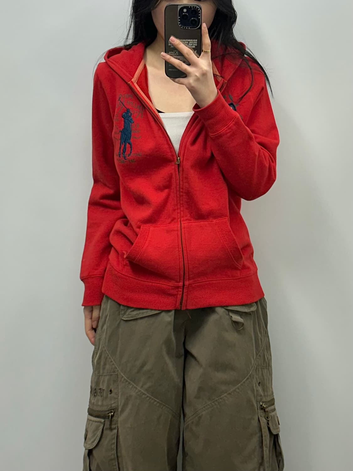 폴로 랄프로렌 빅포니 레드 후드집업 상품이미지1