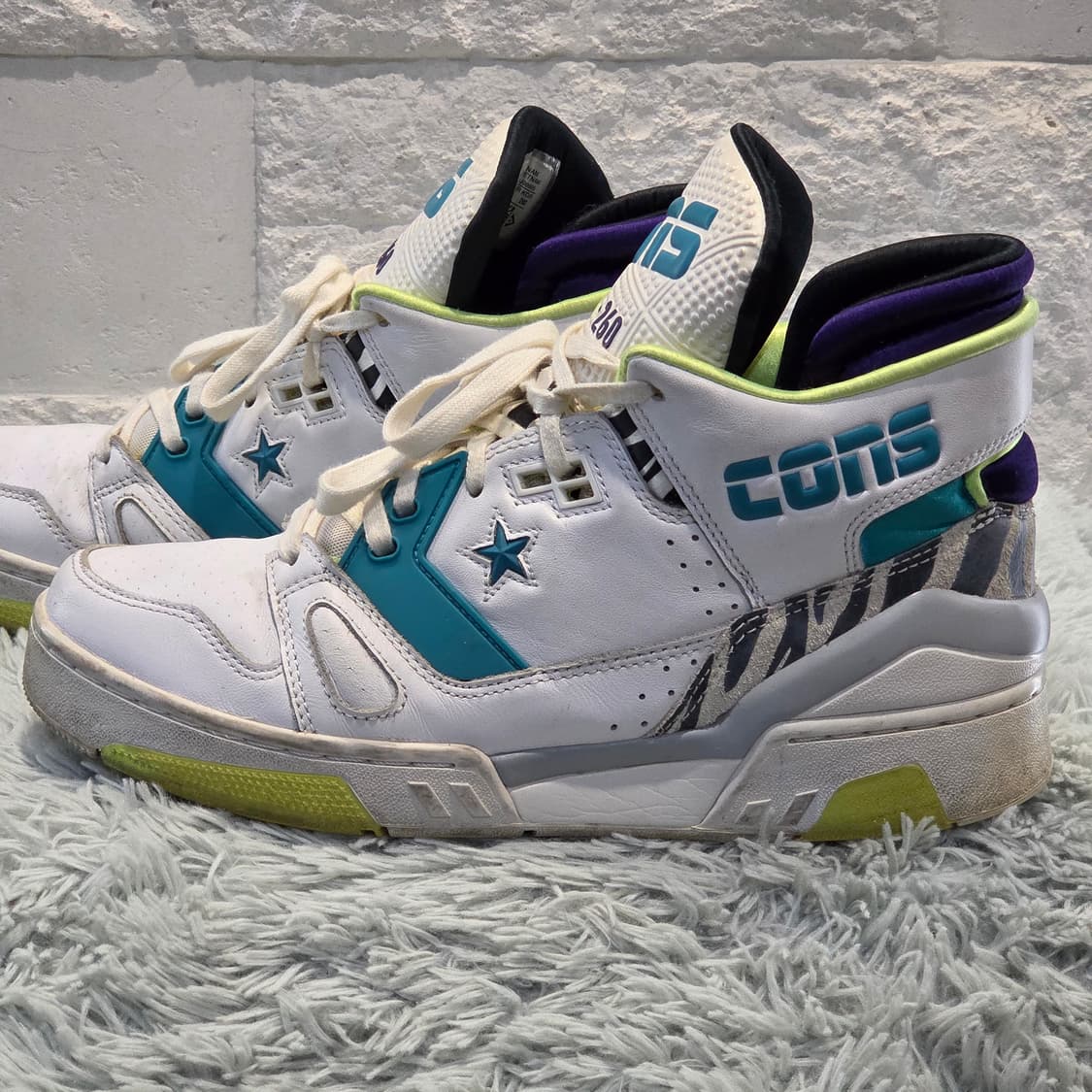 8w-20:컨버스 ERX 하이 화이트 터콰이즈 퍼플 260mm CONVE 상품이미지2