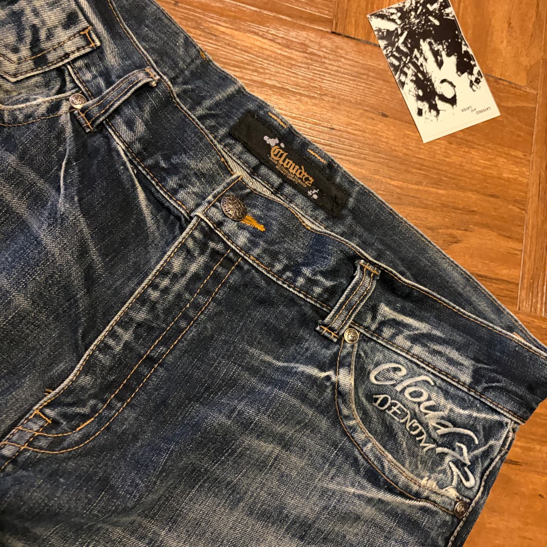 00s Skull patch washed denim 상품이미지4