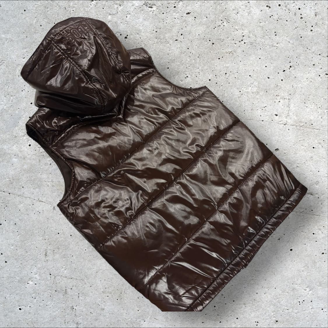 [165] 리바이스 우먼 유광 브라운 후드 패딩 조끼 B632 상품이미지2