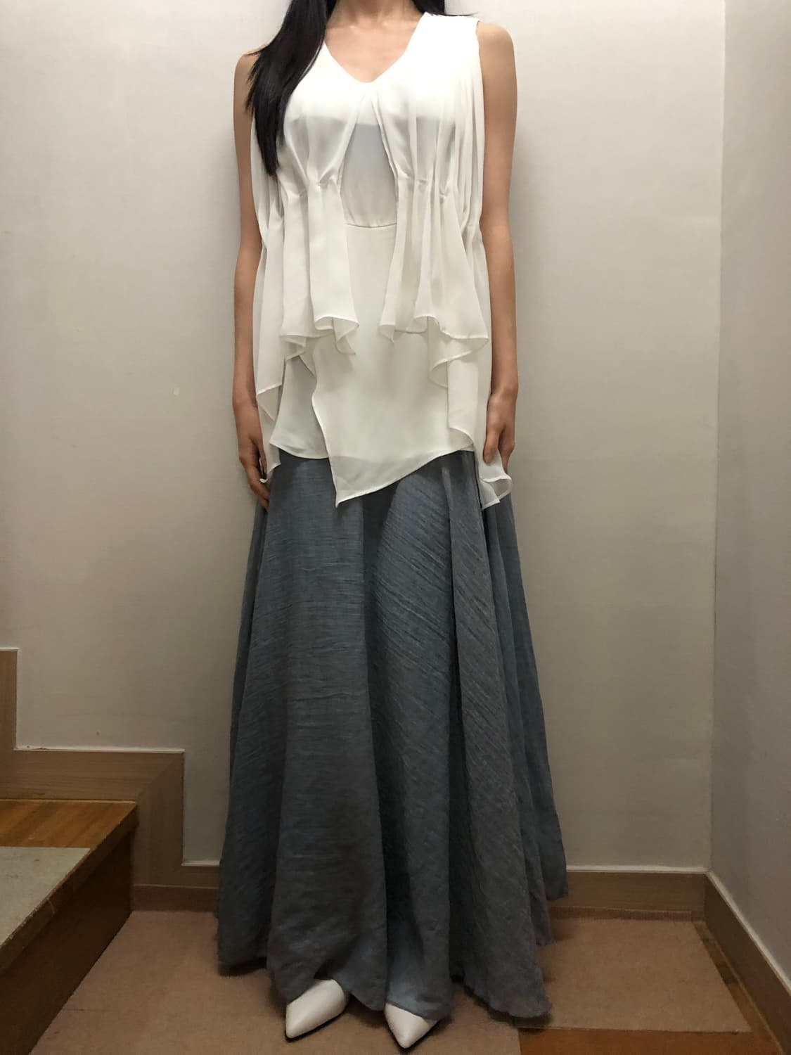 빈티지 블루 롱 스커트 상품이미지3