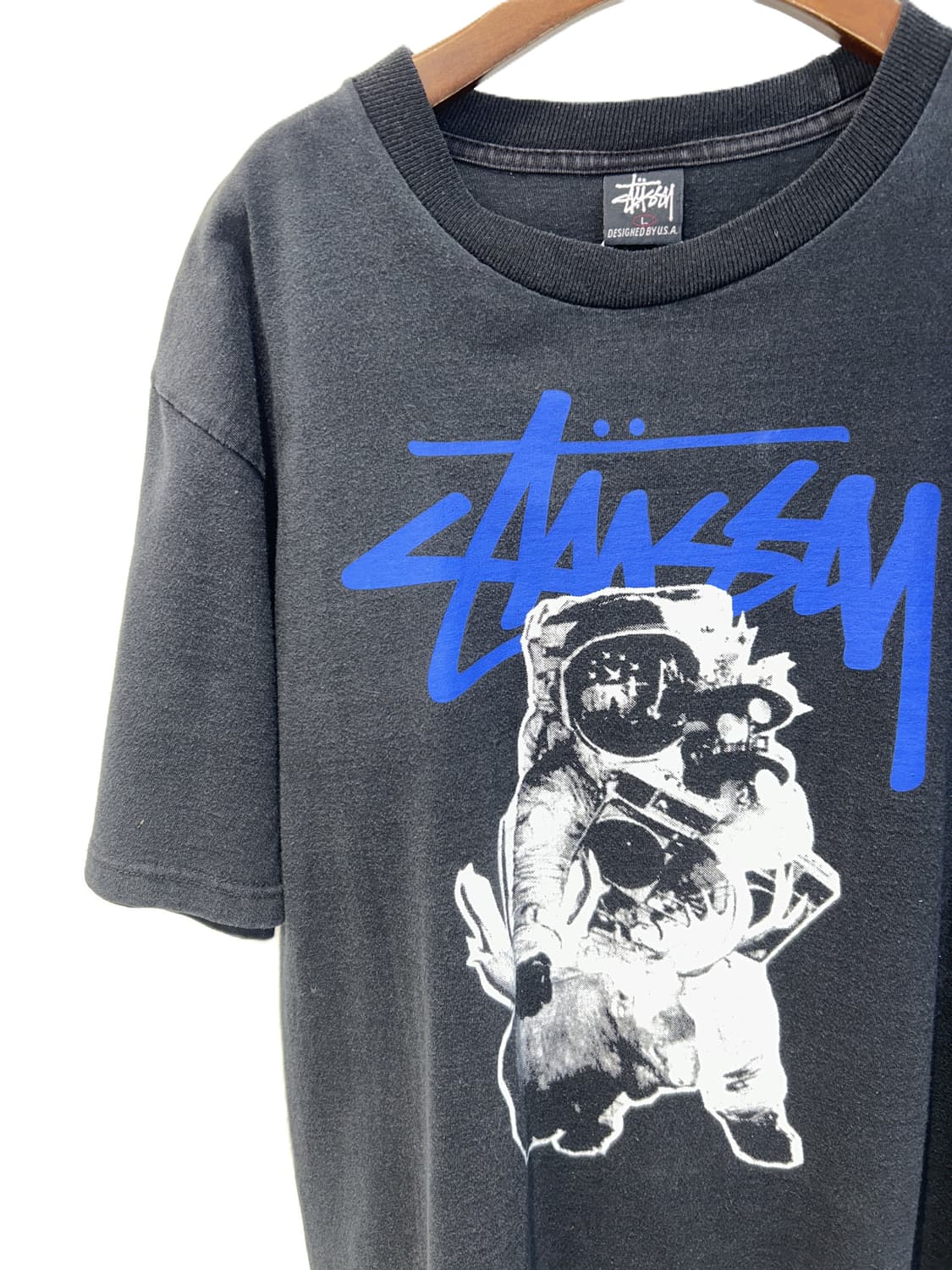 스투시 블루 로고 우주 비행사 반팔 티셔츠 상품이미지3