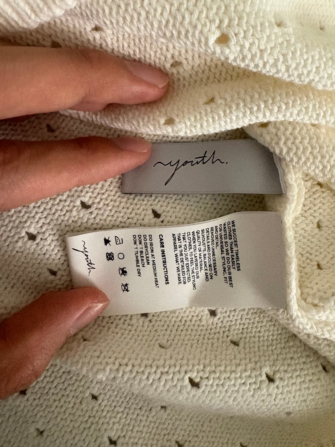 Pointelle-Knit Collar T-shirt - White 상품이미지2