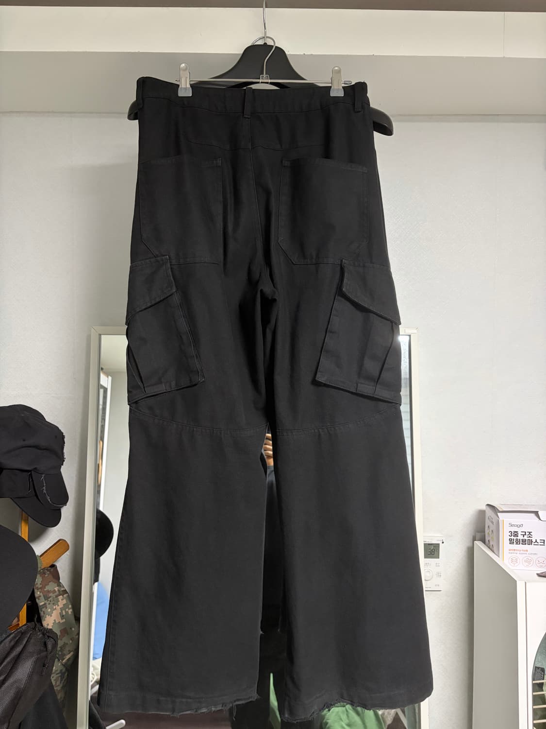 다이브인 베른 워시드 카고 팬츠 블랙 무민서 상품이미지3