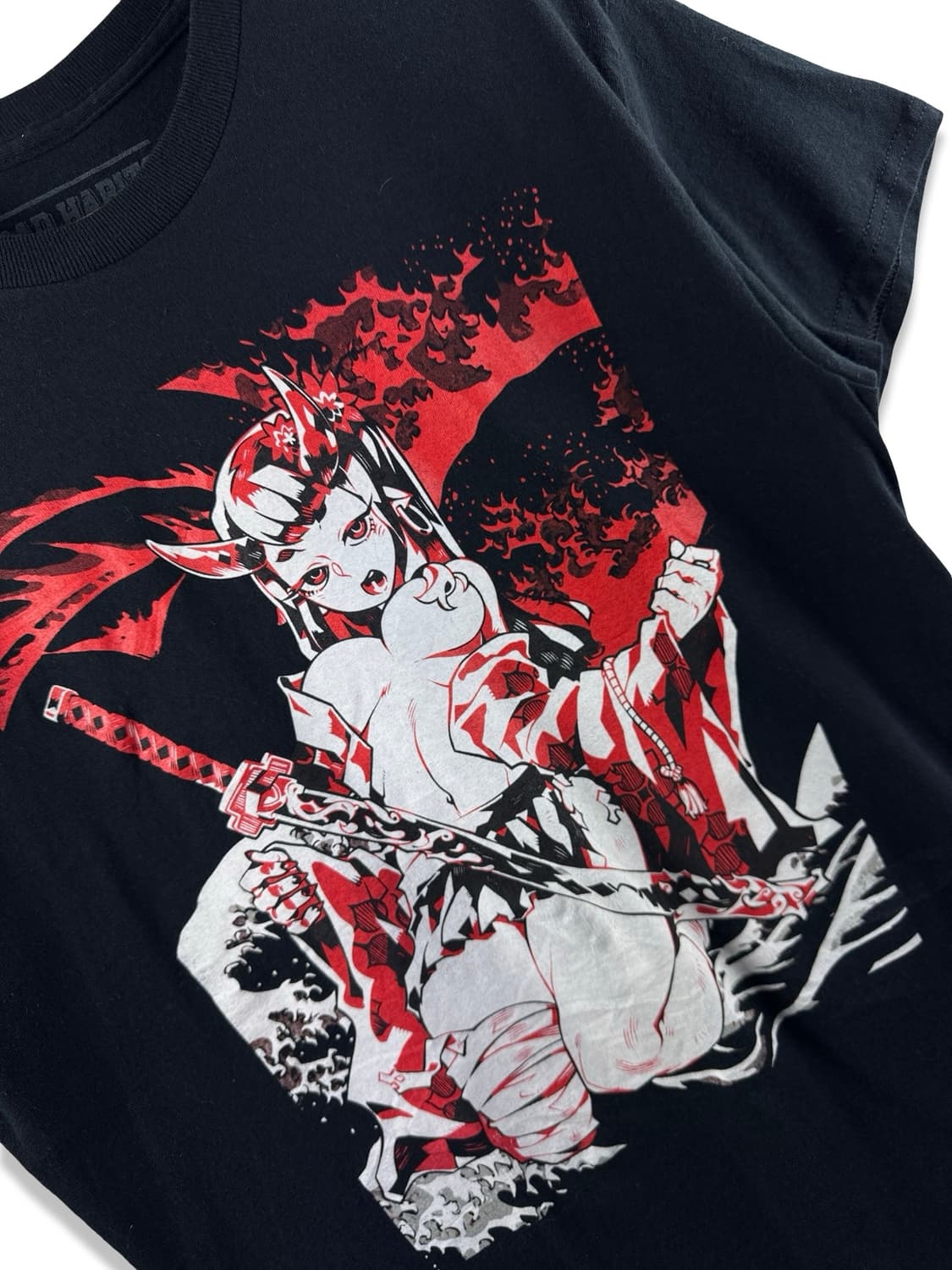 Bad Habits 카타나 그래픽 다크애니 티셔츠2078 상품이미지4