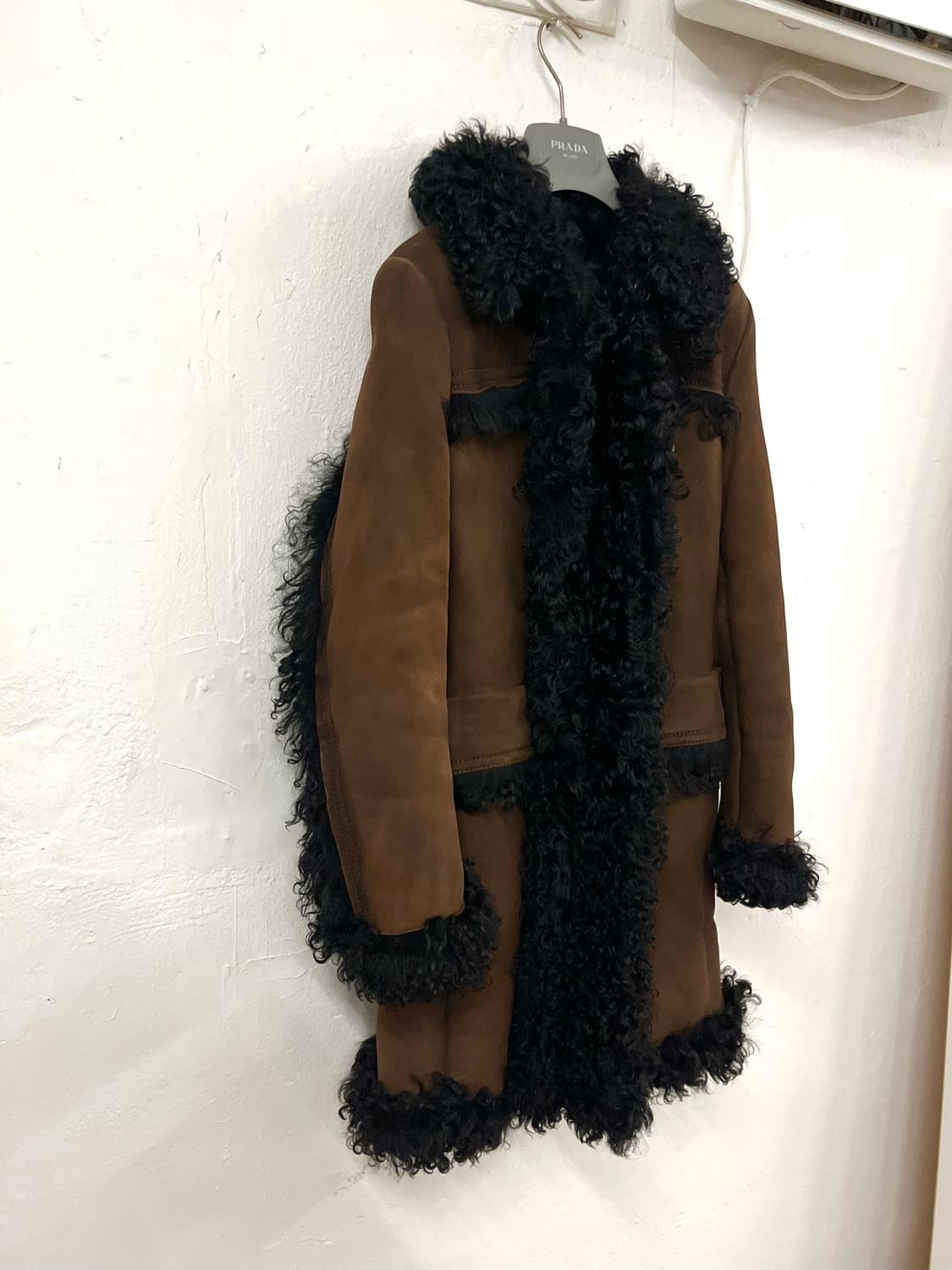 프라다 2014FW 런웨이 램스퍼 시어링 무스탕 코트 상품이미지2