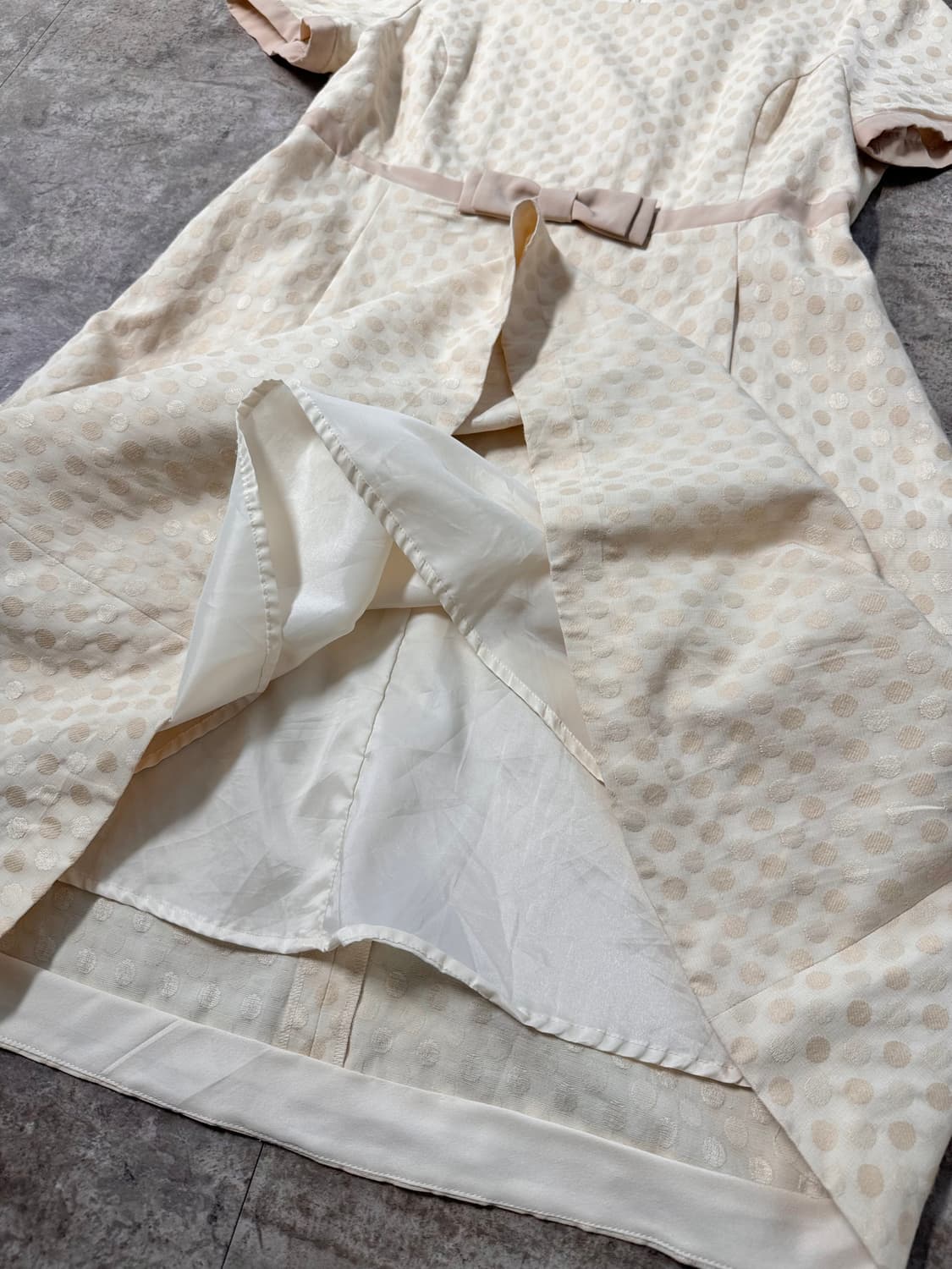 도트 패턴 리본 원피스 레이스 이너 티 2pcs SET 상품이미지7