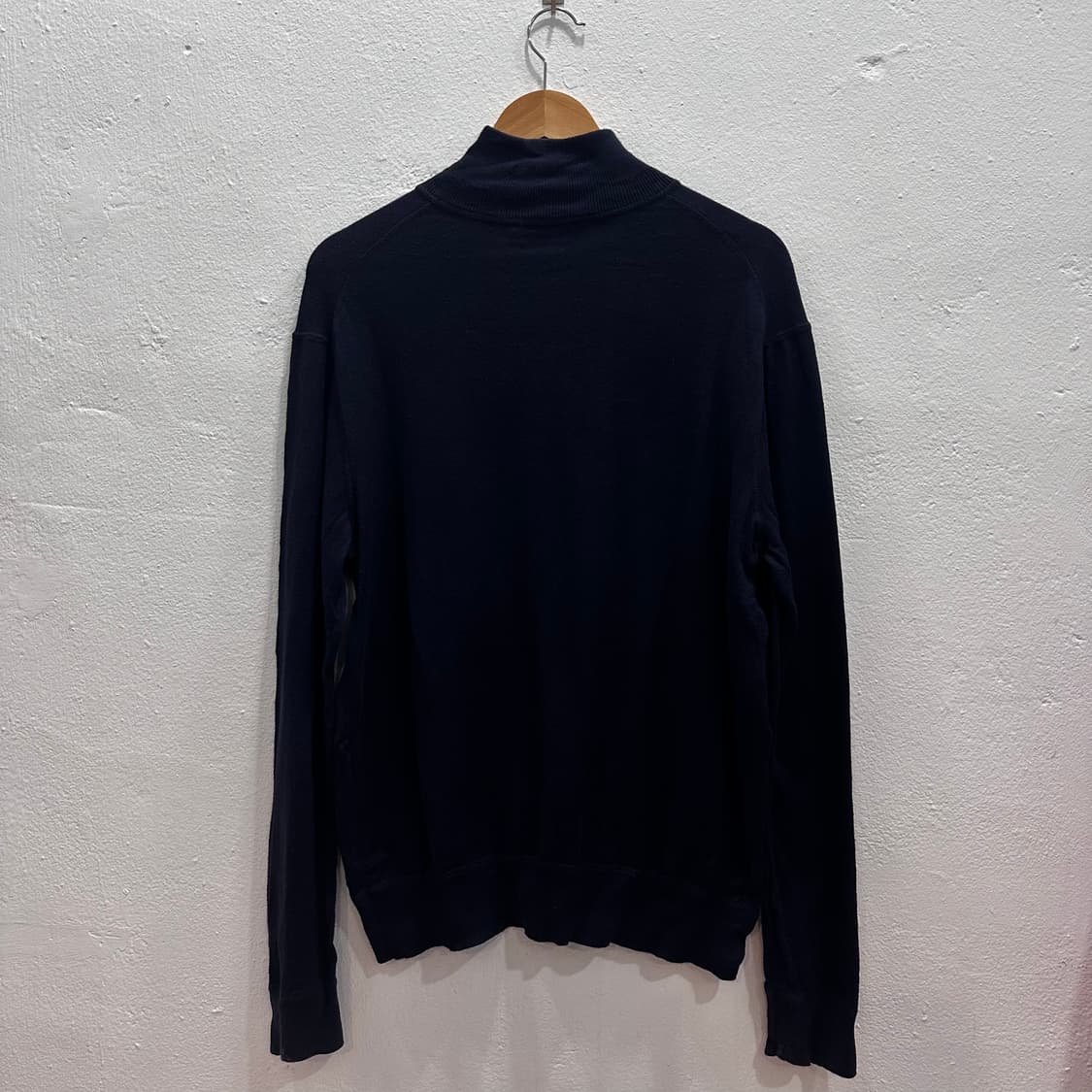 폴로 네이비 피마코튼 하프집업 니트M 상품이미지8