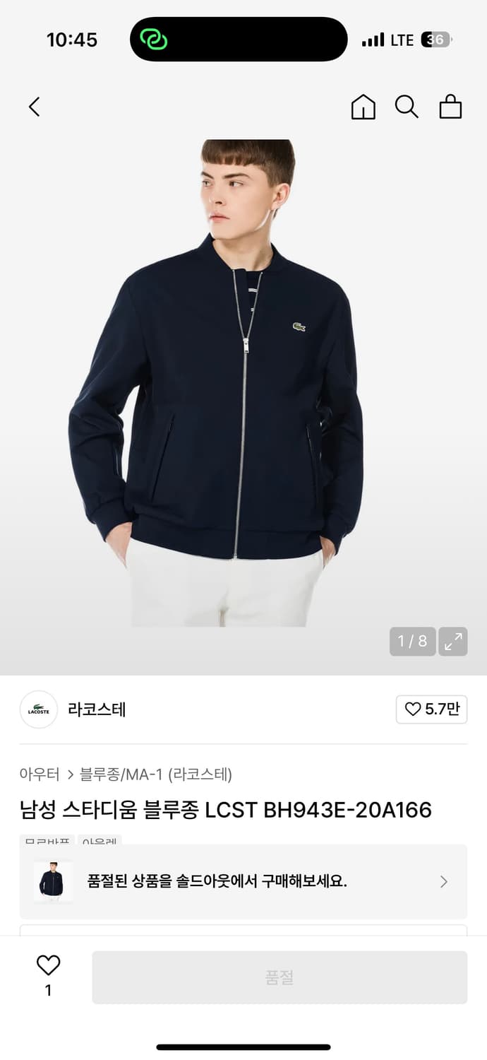 라코스테 스타디움 블루종 자켓 상품이미지7