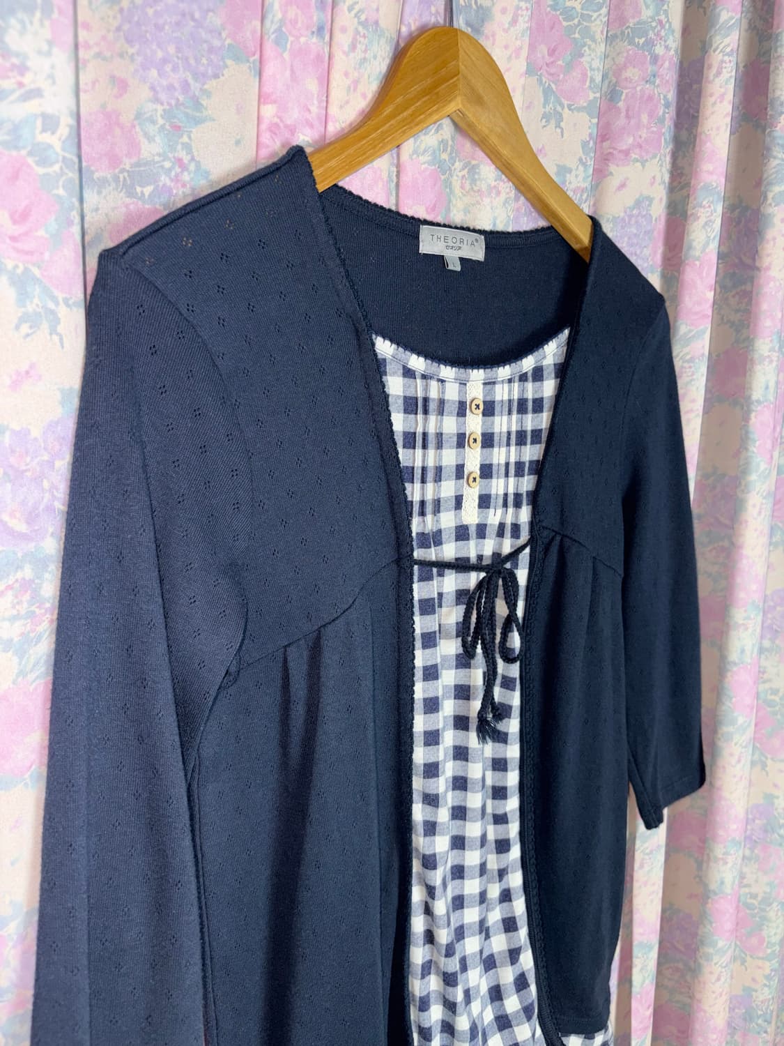 네이비 체크 레이어드 티셔츠 상품이미지7