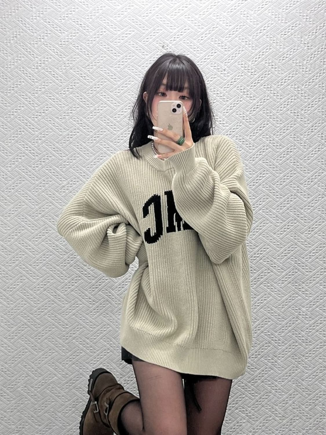 LMC 캐주얼 스트릿 펑크 루즈핏 빅로고 뜨개 니트 2 C10941 상품이미지1