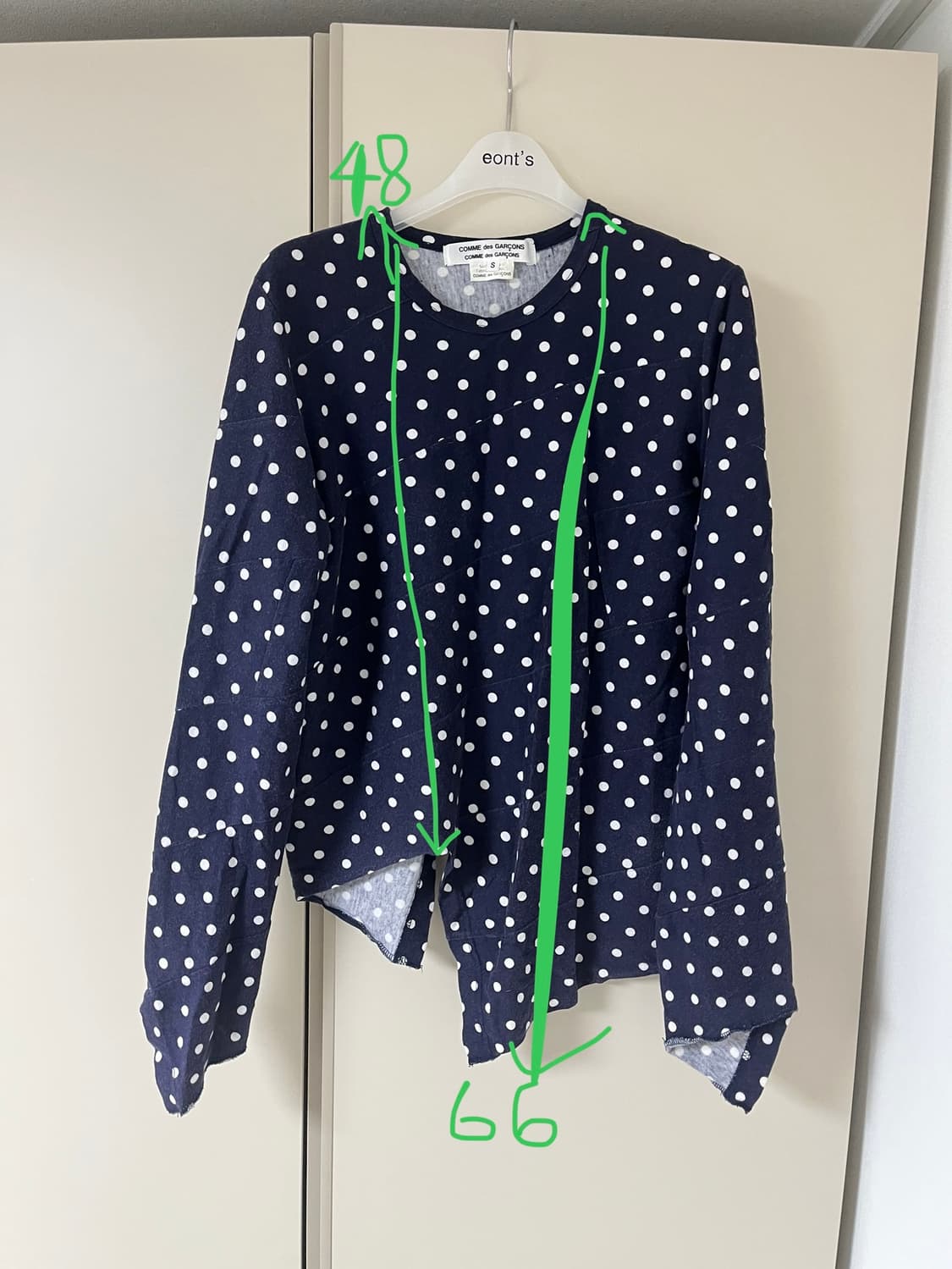 꼼데가르송 비대칭 폴카도트 롱슬리브 상품이미지5