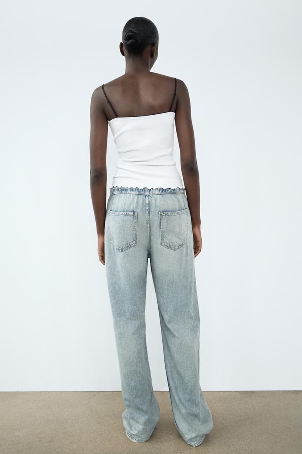 ZARA 자라 플라워 리브드 탱크 탑, 자라 레이스 나시 상품이미지7